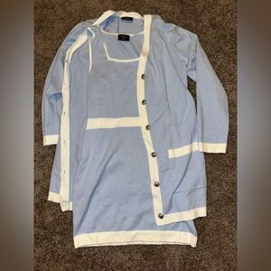 Light Blue and White Dress & Cardigan